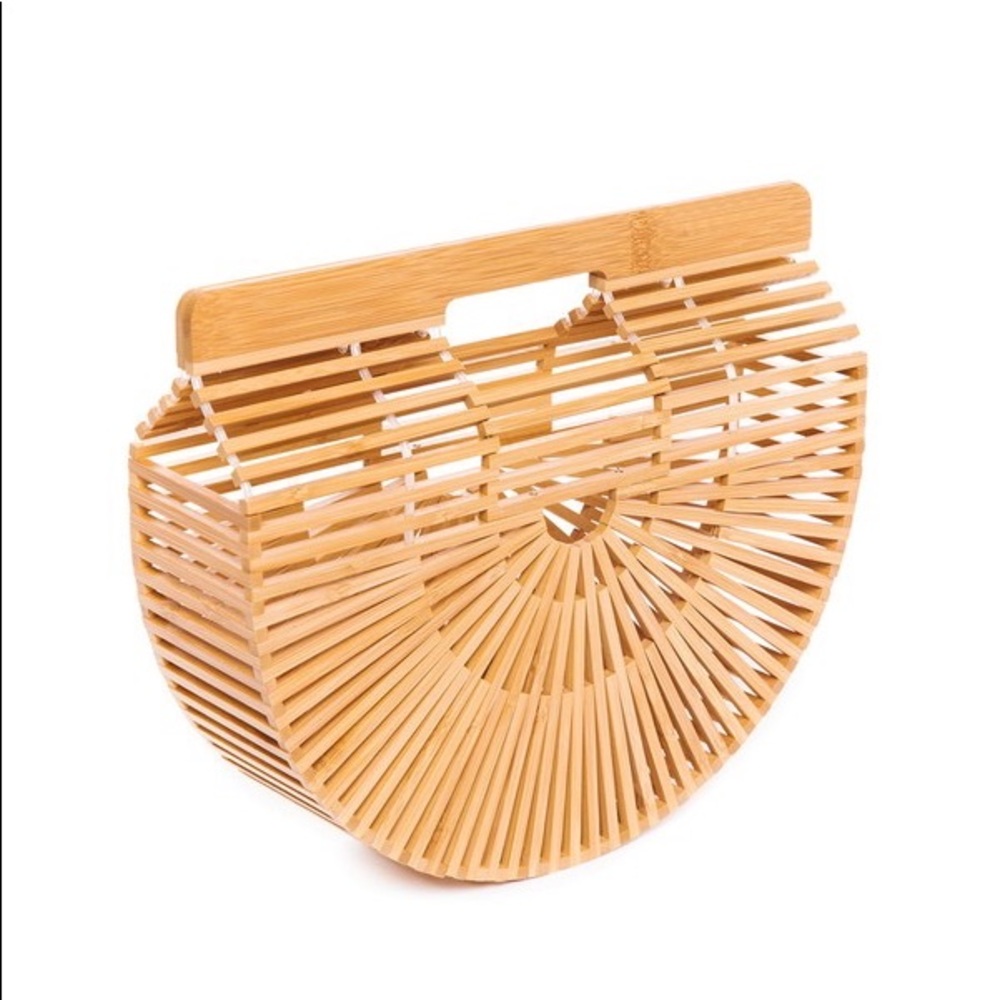 Big Bamboo Woven Clutch Handbag